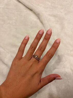 Pandora Rose Gold Crown Ring with Clear Stone